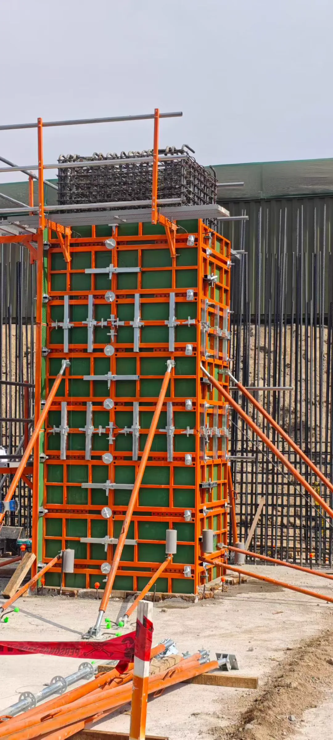 Column formwork with rebar cage